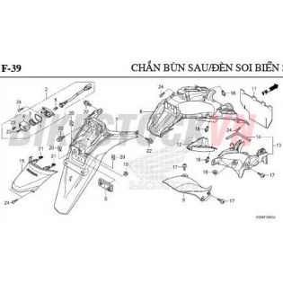 F-39_CHẮN BÙN SAU/ ĐÈN SOI BIỂN SỐ