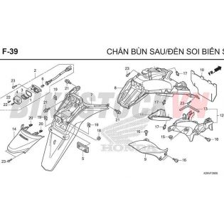 F39_CHẮN BÙN SAU/ ĐÈN SOI BIỂN SỐ