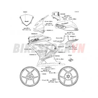 CHASSIS DECALS(GREEN)(KAF)