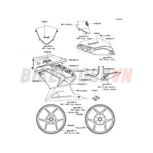 CHASSIS DECALS(WHITE)(KBF)