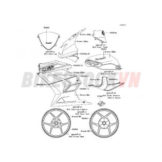 CHASSIS DECALS(GREEN)(KBF)