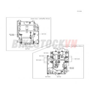 ENGINE CRANKCASE BOLT PATTERN (EX300AEA99330-)