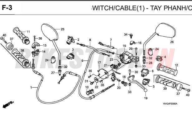 F-3_DÂY/CÔNG TẮT/ TAY LÁI