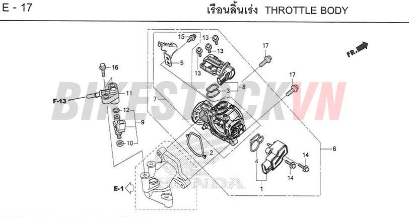 E17_BỘ HỌNG GA/KIM PHUN