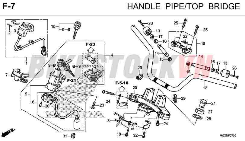 F-7_ỐNG TAY LÁI/ CẦU TRÊN