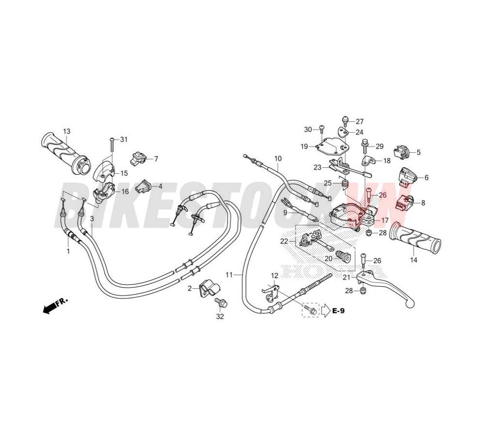 HANDLE LEVER/SWITCH/CABLE (ACB125BTF,G,H/CBTF,G,H)