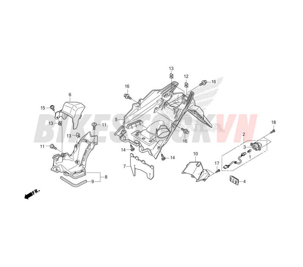 REAR FENDER/LICENSE LIGHT (ACB125BTF,G,H/CBTF,G,H)