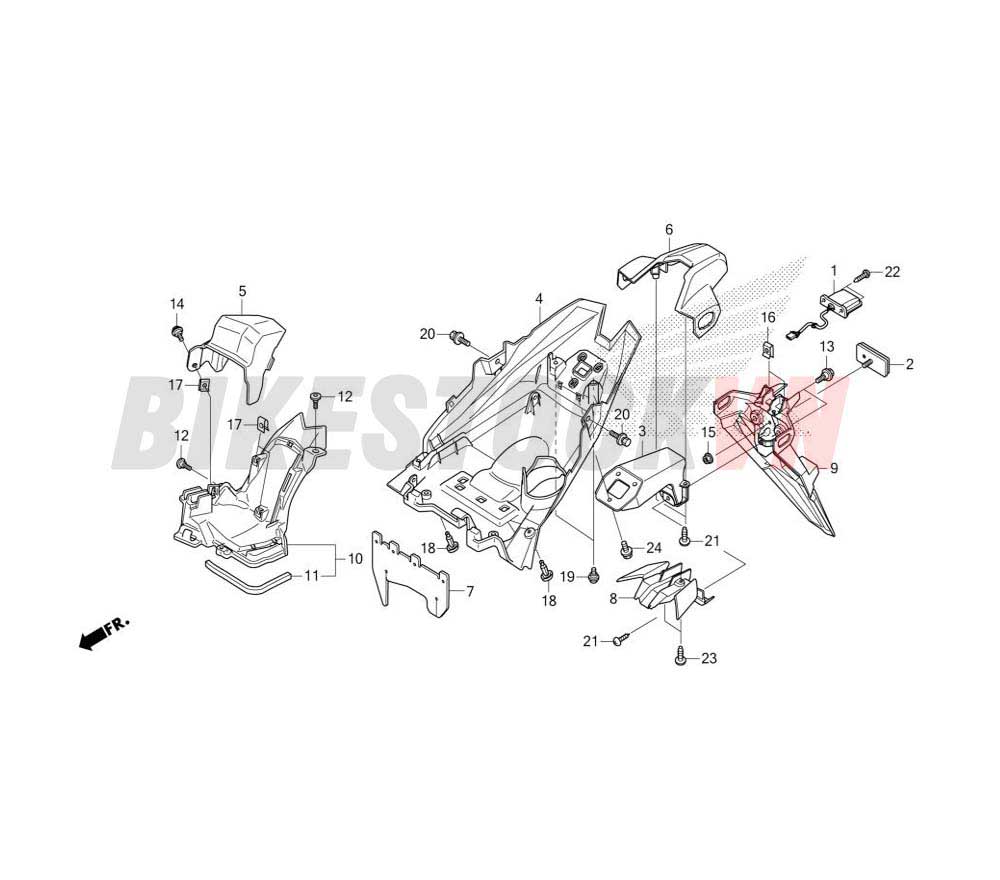 REAR FENDER/LICENSE LIGHT (ACB125BTK/CBTK)