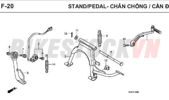 F-20_CHÂN CHỐNG/BÀN ĐẠP