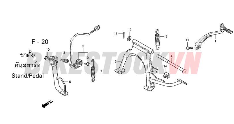F-20_CHÂN CHỐNG/BÀN ĐẠP