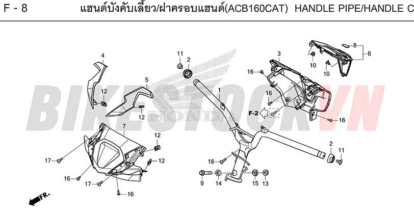 F-8_ỐP TAY LÁI/ỐNG TAY LÁI ABS