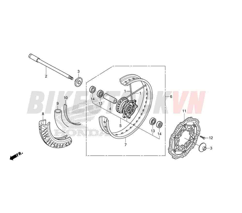 FRONT WHEEL (CRF250ME)