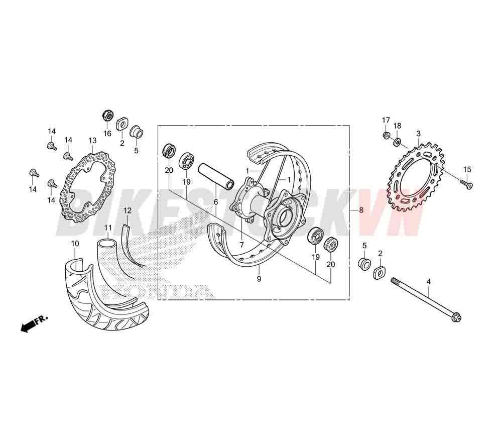 REAR WHEEL (CRF250ME)