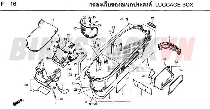 F-16_YÊN XE/HỘC CHỨA ĐỒ