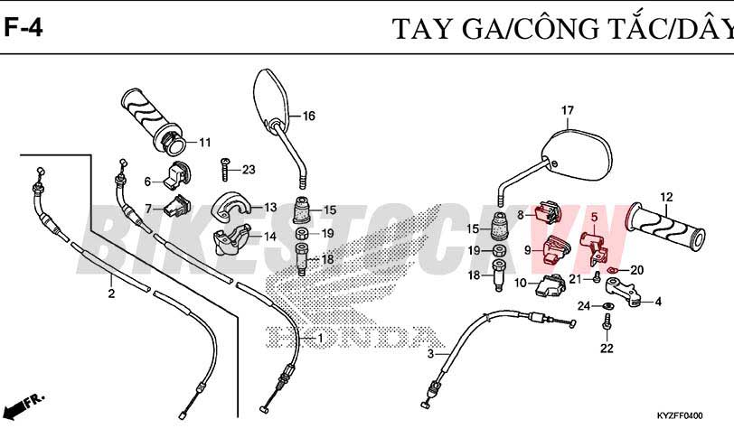 F-4_TAY GA/ CÔNG TẮC/ DÂY