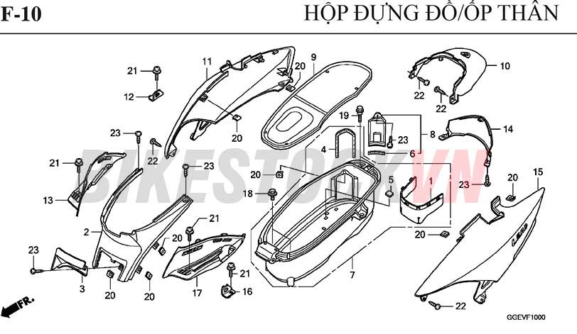 F-10_HỘP ĐỰNG ĐỒ/ỐP THÂN XE