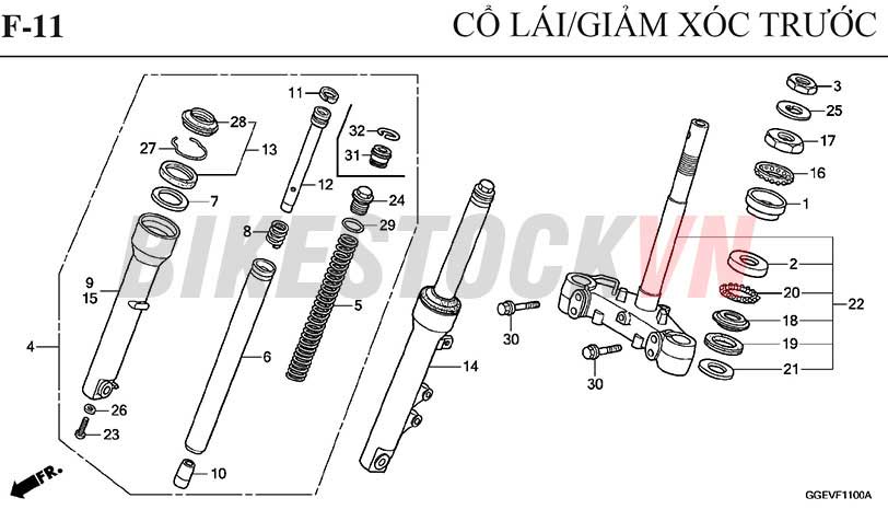 F-11_CỔ LÁI/GIẢM XÓC TRƯỚC