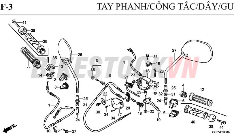 F-3_TAY LÁI/CÔNG TẮT/ DÂY/GƯƠNG