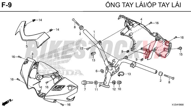 F-9_ỐNG TAY LÁI/ ỐP TAY LÁI