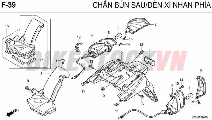 F39_CHẮN BÙN SAU/ ĐÈN XI NHANH PHÍA SAU