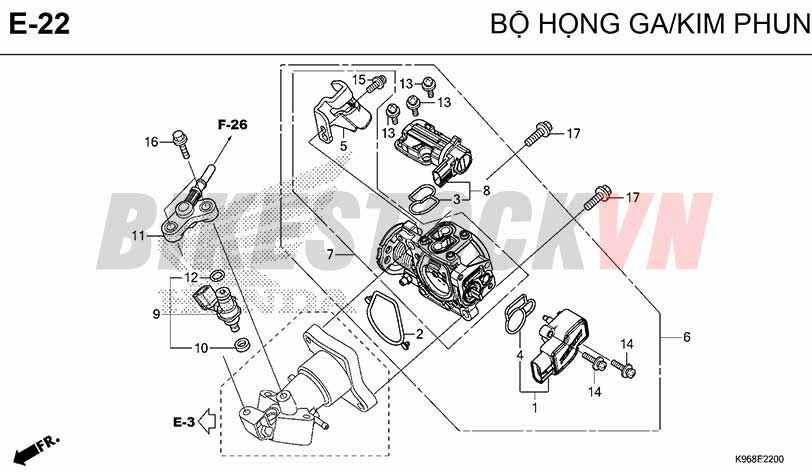 E22_BỘ HỌNG GA/ KIM PHUN XĂNG