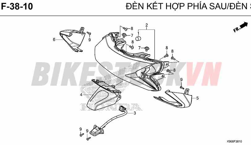 F38-10_ĐÈN KẾT HỢP PHÍA SAU/ ĐÈN SOI BIỂN SỐ