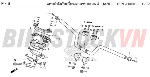 F-6_ỐNG TAY LÁI/CẦU TRÊN