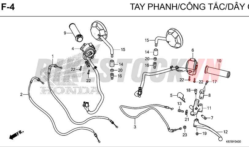 F4_TAY PHANH/ CÔNG TẮC DÂY/ GA/ GƯƠNG