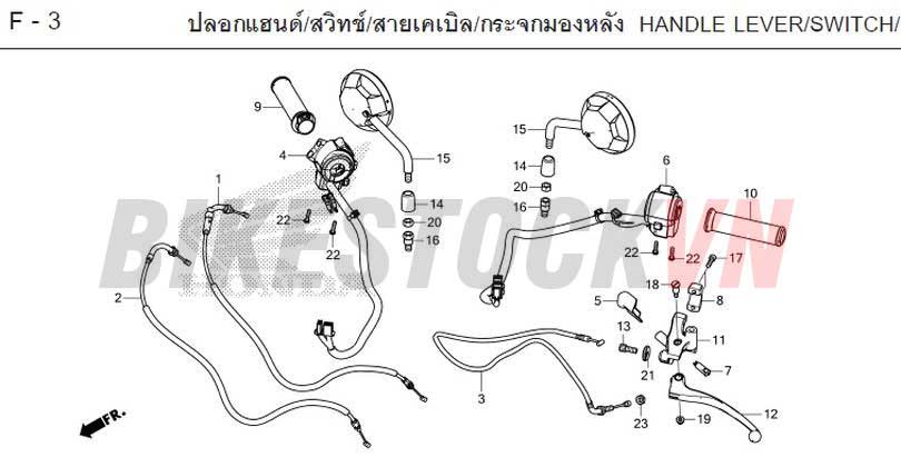 F-3_TAY PHANH/CÔNG TẮC/DÂY PHANH/GƯƠNG CHIẾU HẬU