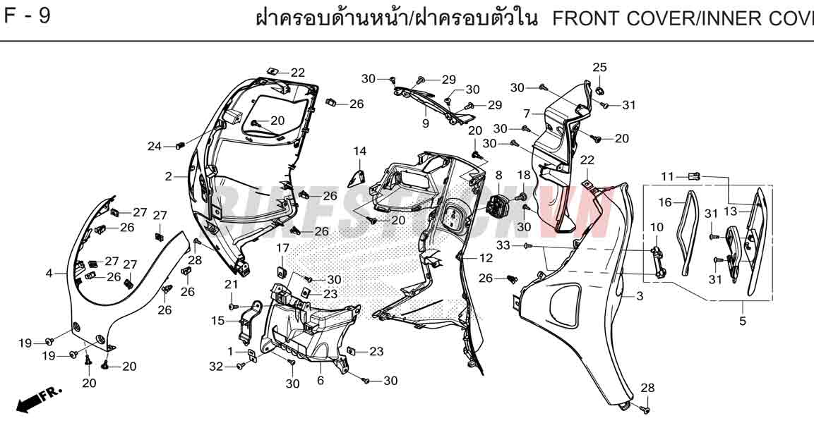 F-9_ ỐP TRƯỚC/ ỐP PHÍA TRONG