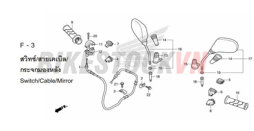 F-3_DÂY/CÔNG TẮT/ TAY LÁI/ GƯƠNG CHIẾU HẬU