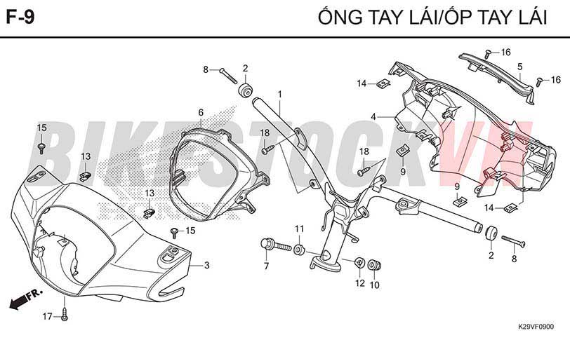 F9_ỐNG TAY LÁI/ỐP TAY LÁI