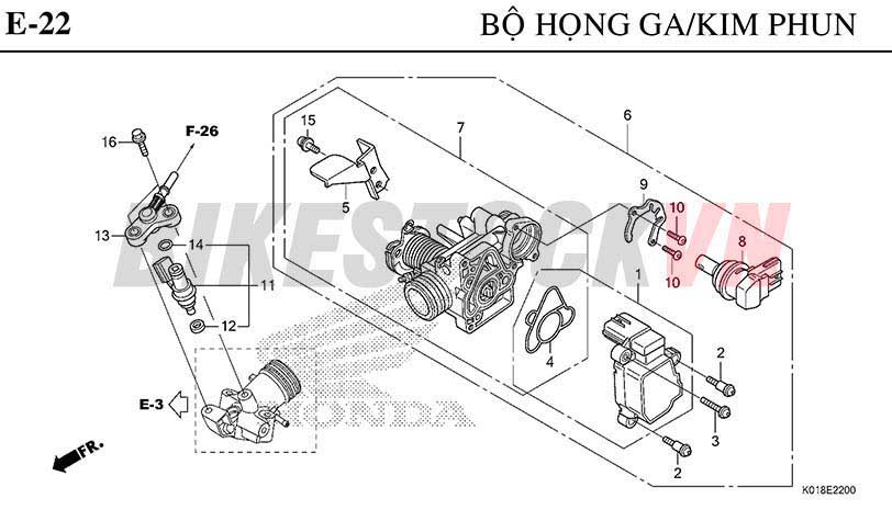 E-22_BỘ HỌNG GA/ KIM PHUN