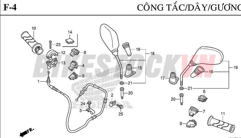 F-4_DÂY/CÔNG TẮT/ TAY LÁI/ GƯƠNG CHIẾU HẬU