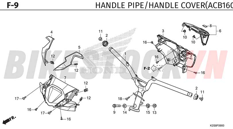 F-9_ỐP TAY LÁI/ỐNG TAY LÁI ABS