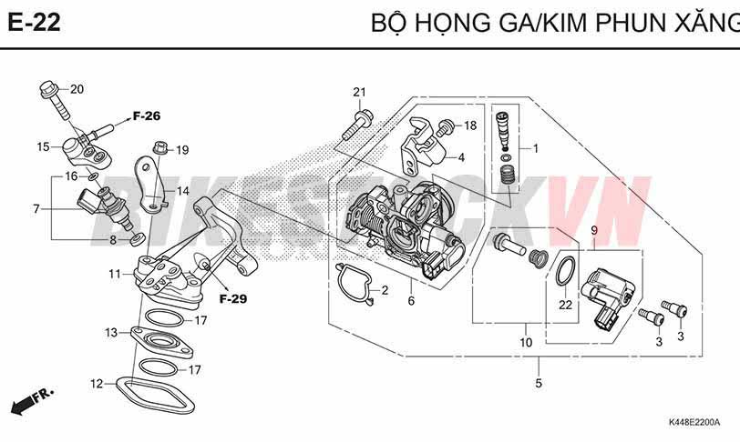 E22_BỘ HỌNG GA/KIM PHUN XĂNG