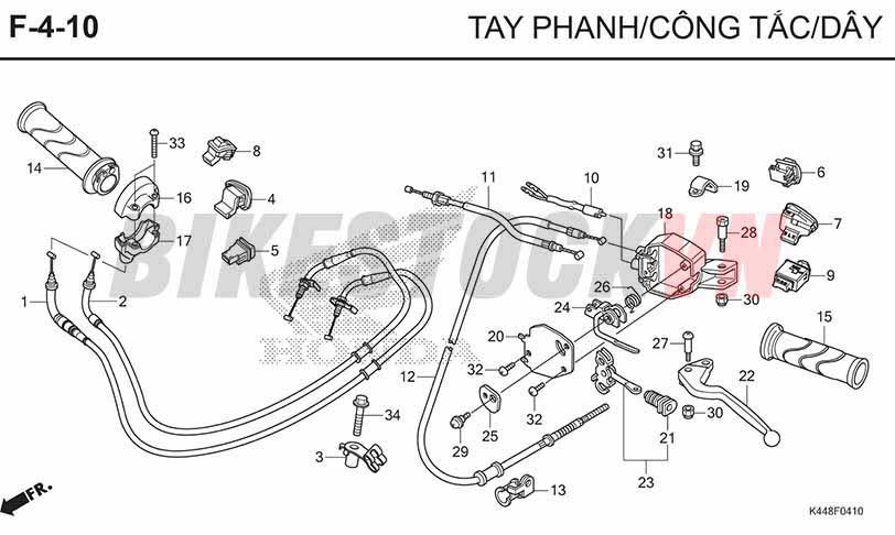 F4-10_TAY PHANH/ CÔNG TẮC/DÂY