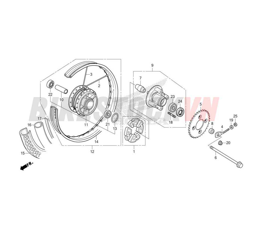 REAR WHEEL (SPOKE/DRUM BRAKE)