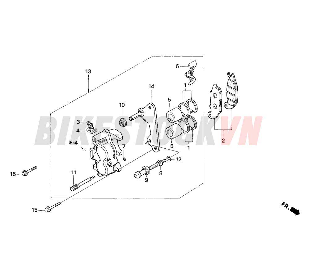 FRONT BRAKE CALIPER (NF100R, MR)