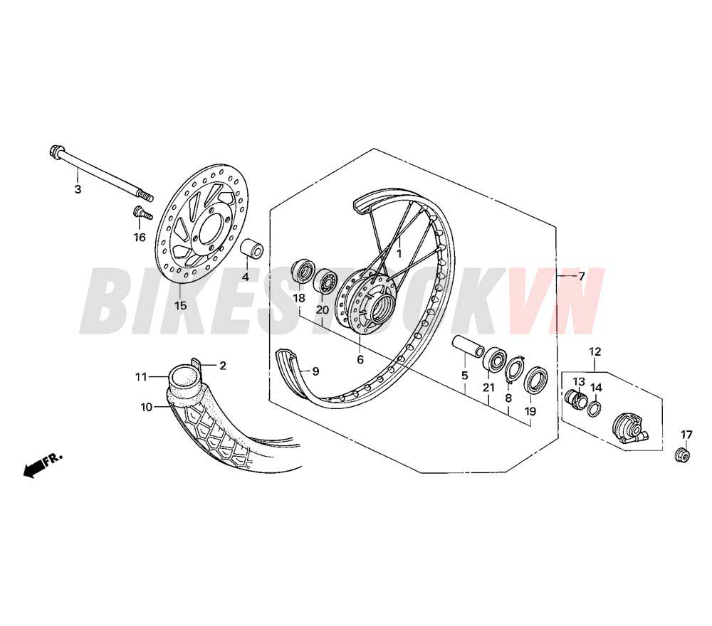 FRONT WHEEL (2) (NF100R, MR)