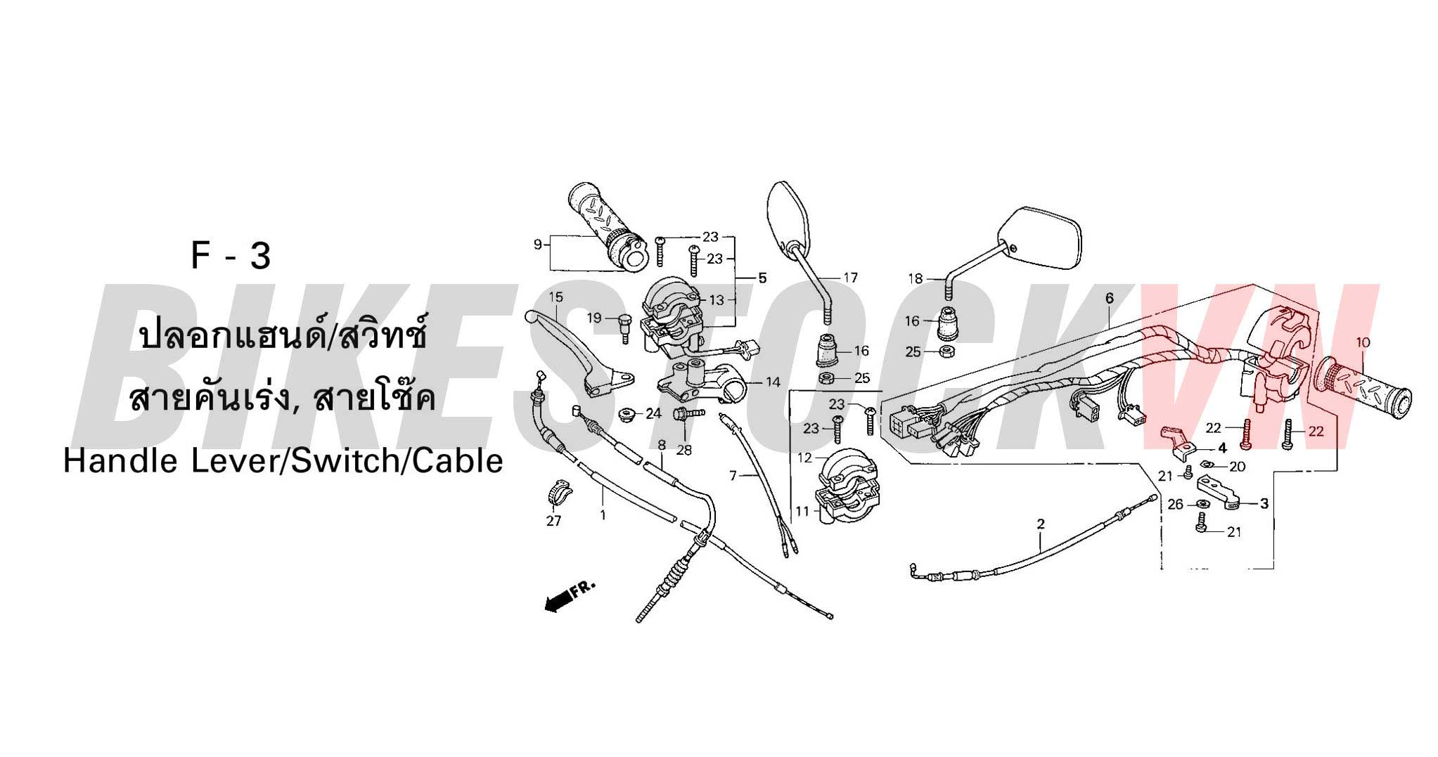 F-3_TAY PHANH/CÔNG TẮC/DÂY PHANH