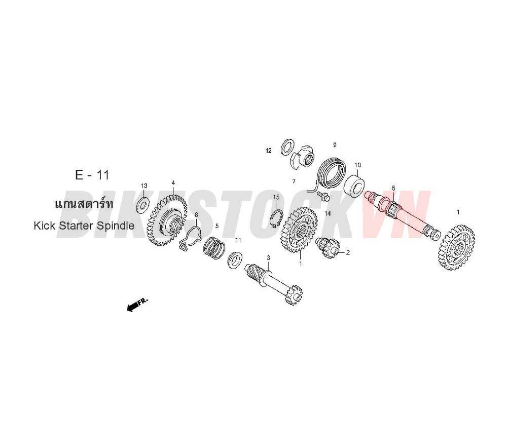 KICK STARTER SPINDLE