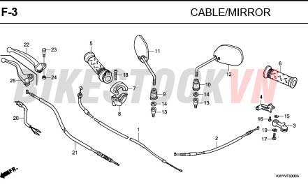 F-3_DÂY CÁP/GƯƠNG CHIẾU HẬU