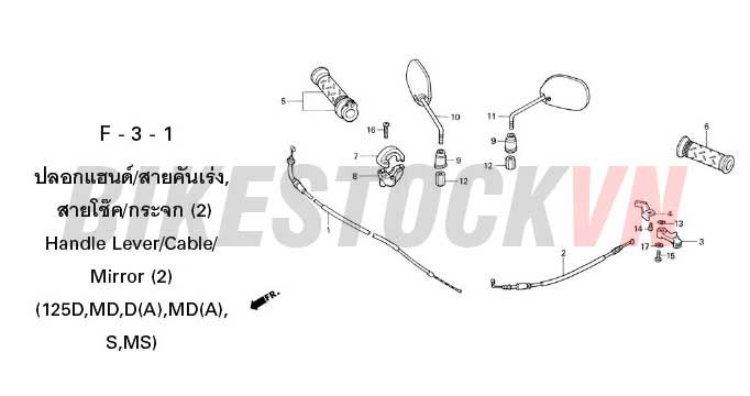 F-3-1_ỐNG TAY NẮM/GƯƠNG CHIẾU HẬU/DÂY