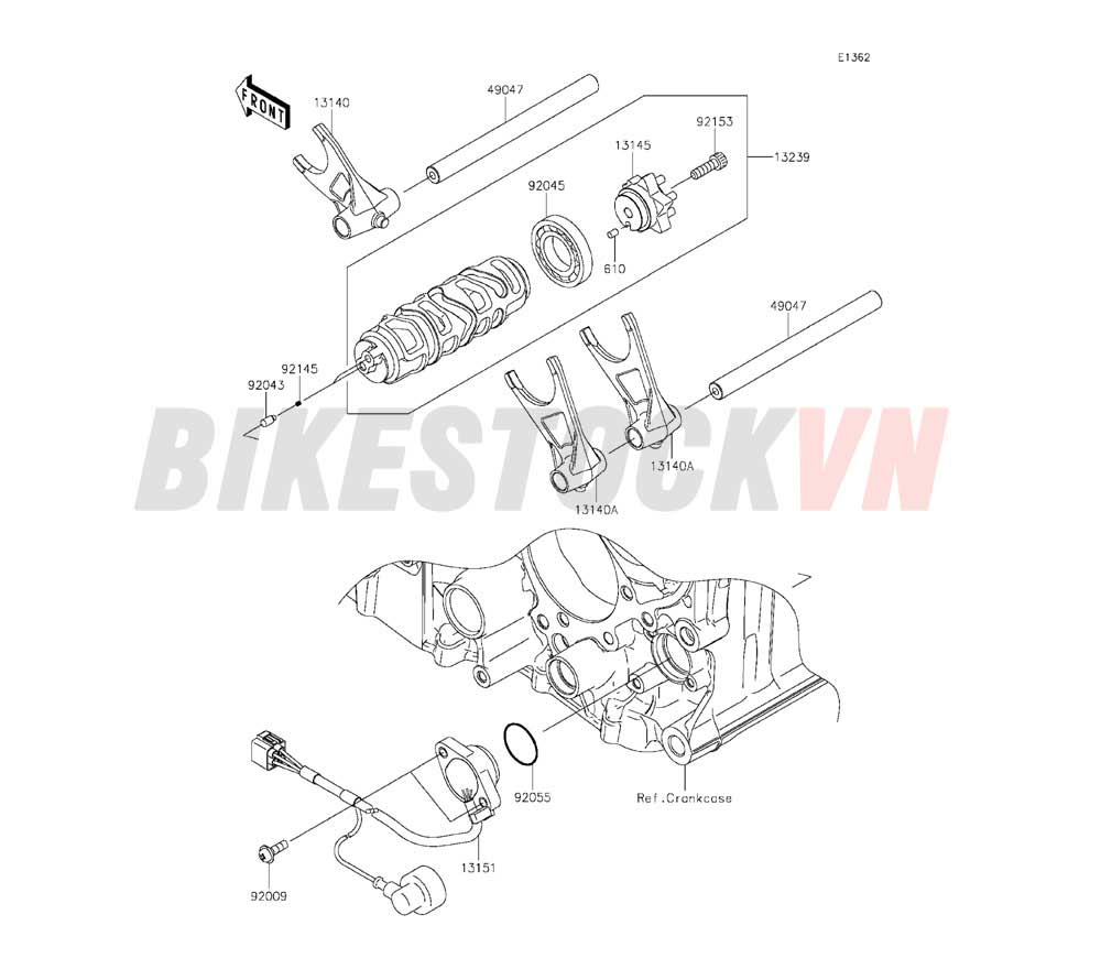 ENGINE GEAR CHANGE DRUM/SHIFT FORK(S)