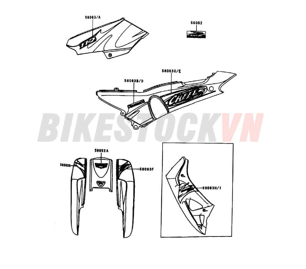 CHASSIS DECALS (C.B. BLUE) (AN110-J2/L2)