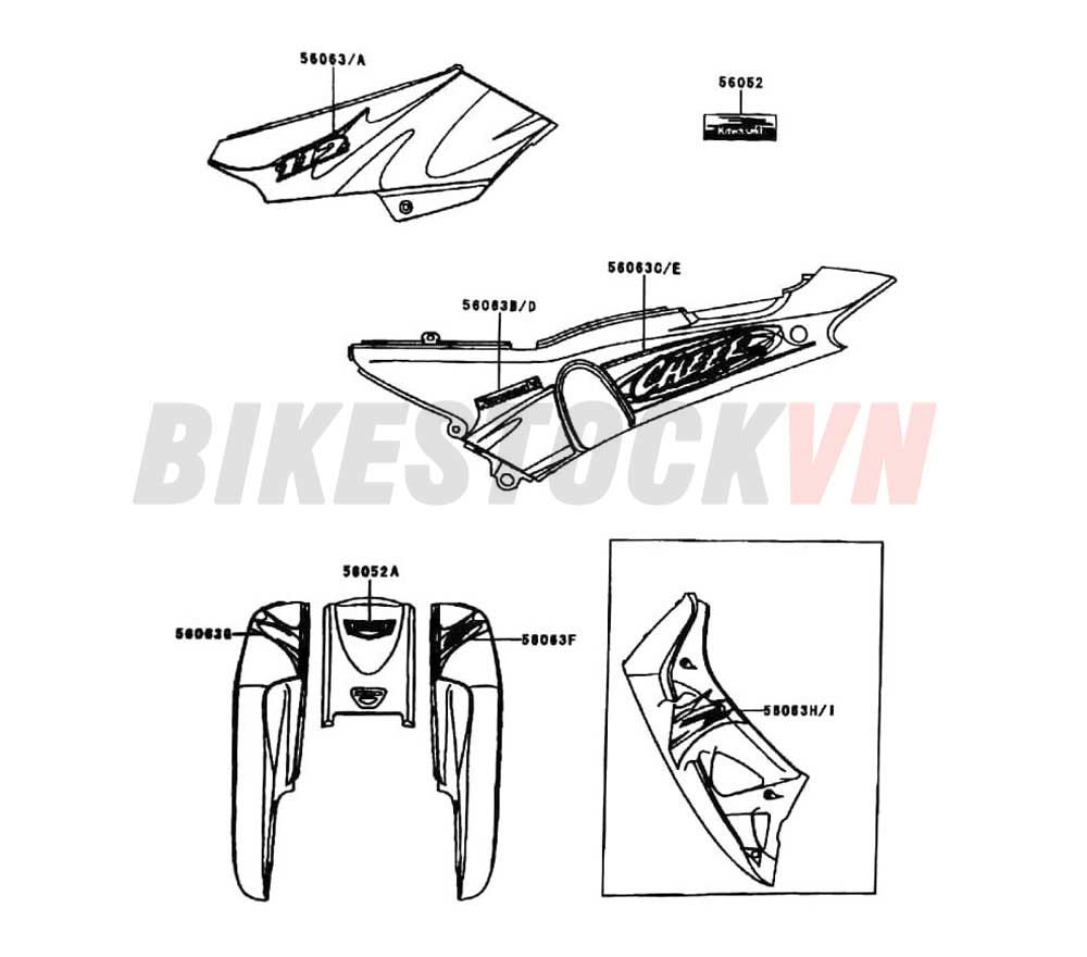 CHASSIS DECALS (C.B. RED) (AN110-J2/L2)