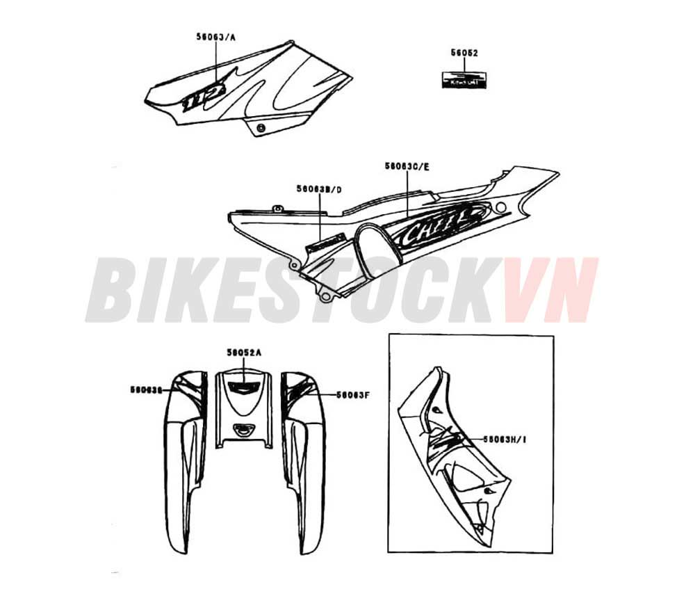 CHASSIS DECALS (M.T. BLUE) (AN110-J2/L2)