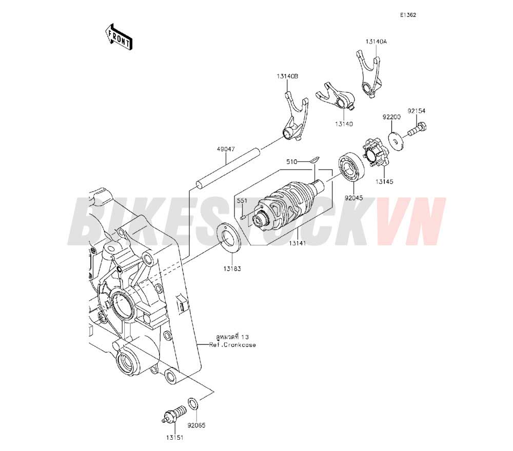 ENGINE GEAR CHANGE DRUM/SHIFT FORK(S)