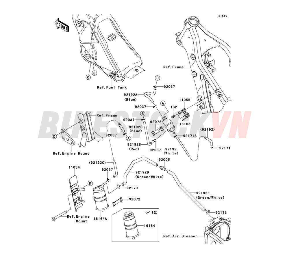 ENGINE FUEL EVAPORATIVE SYSTEM